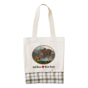 Moose In The Meadow Zazzle HEART Tote Bag