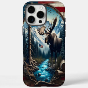 Moose In The Mountains iPhone 16 Pro Max Case
