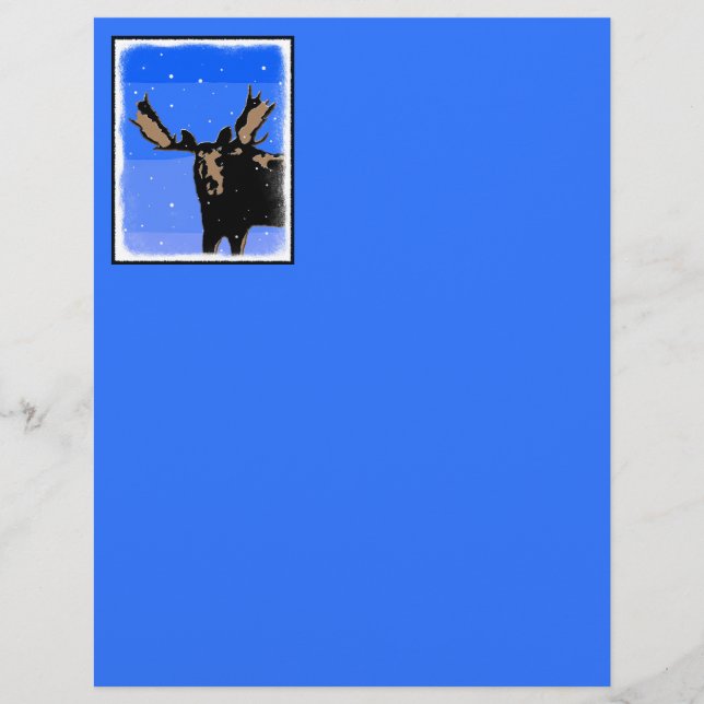 Moose in Winter  - Original Wildlife Art (Front)