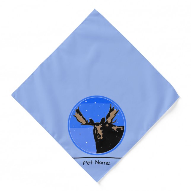 Moose in Winter  - Original Wildlife Art Bandana (Front)