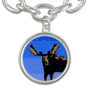 Moose in Winter - Original Wildlife Art Bracelet