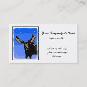 Moose in Winter - Original Wildlife Art Business Card