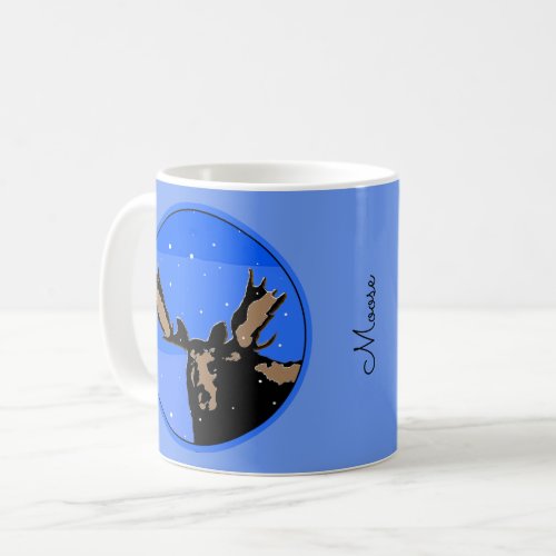 Moose in Winter  _ Original Wildlife Art Coffee Mug
