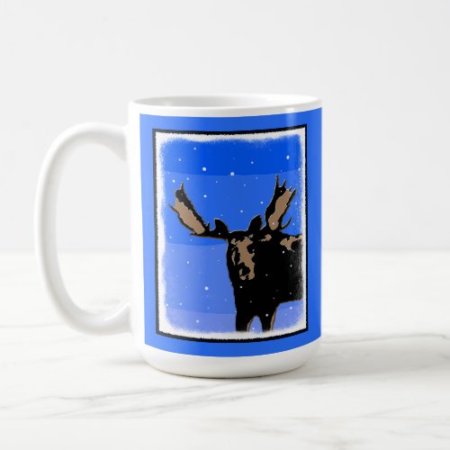 Moose in Winter  _ Original Wildlife Art Coffee Mug