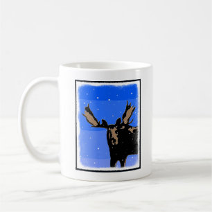 Moose in Winter - Original Wildlife Art Coffee Mug