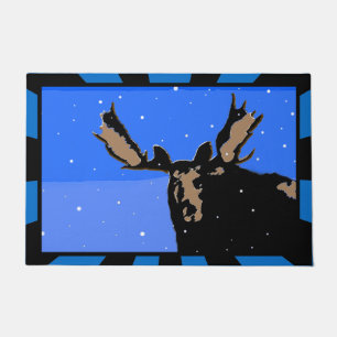 Moose in Winter - Original Wildlife Art Doormat