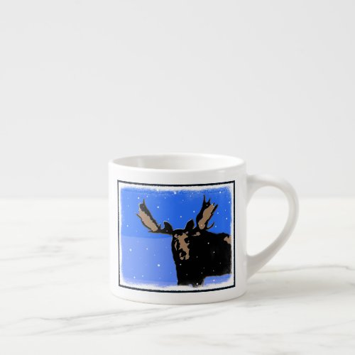 Moose in Winter  _ Original Wildlife Art Espresso Cup