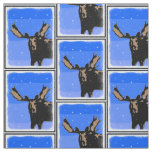 Moose in Winter  - Original Wildlife Art Fabric