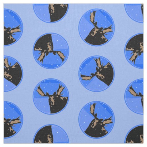 Moose in Winter  - Original Wildlife Art Fabric