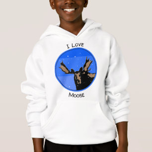 Moose in Winter  - Original Wildlife Art Hoodie
