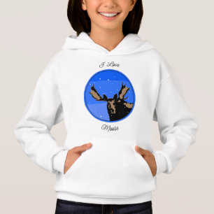 Moose in Winter  - Original Wildlife Art Hoodie