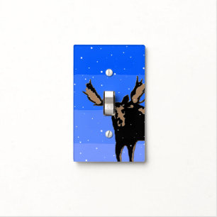 Moose in Winter - Original Wildlife Art Light Switch Cover