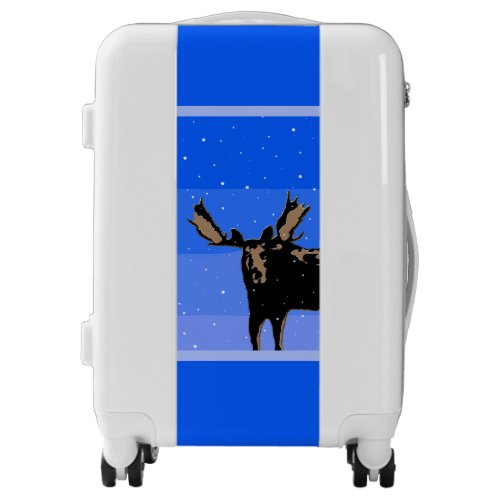 Moose in Winter  _ Original Wildlife Art Luggage