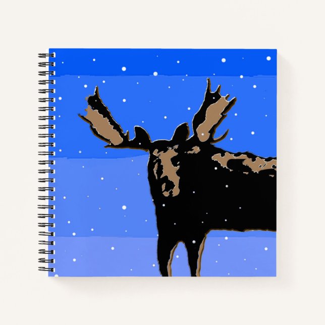 Moose in Winter  - Original Wildlife Art Notebook (Front)