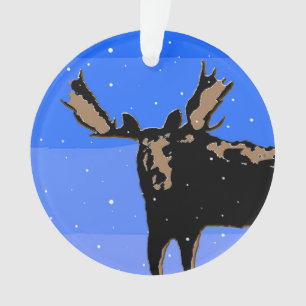Moose in Winter  - Original Wildlife Art Ornament
