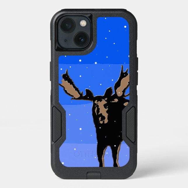 Moose in Winter  - Original Wildlife Art Otterbox iPhone Case (Back)
