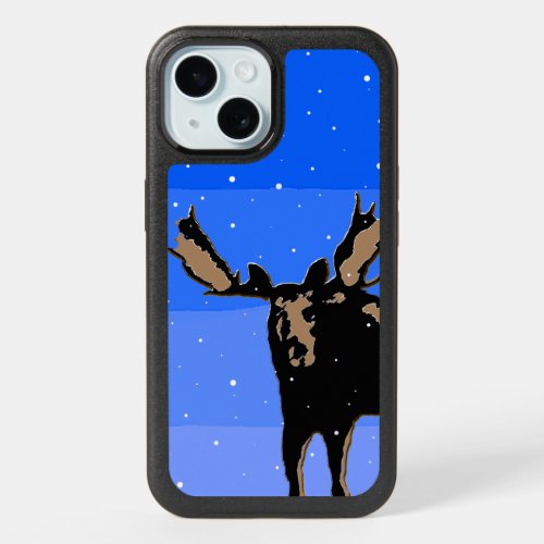 Moose in Winter  _ Original Wildlife Art iPhone 15 Case