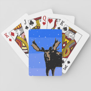 Moose in Winter  - Original Wildlife Art Playing Cards