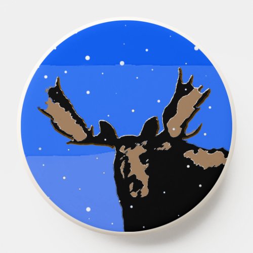 Moose in Winter  _ Original Wildlife Art PopSocket