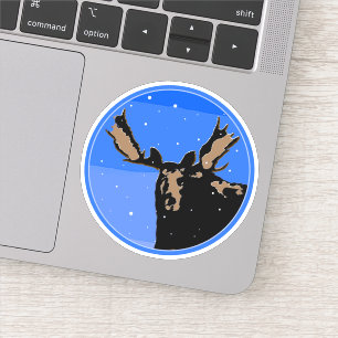 Moose in Winter  - Original Wildlife Art Sticker