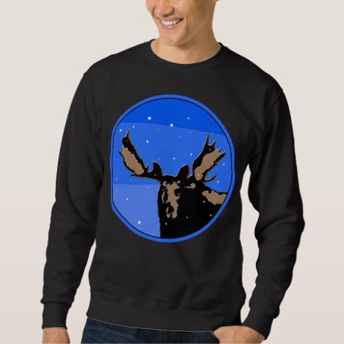 Moose in Winter  _ Original Wildlife Art Sweatshirt