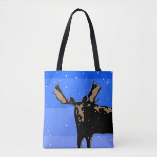 Moose in Winter  - Original Wildlife Art Tote Bag