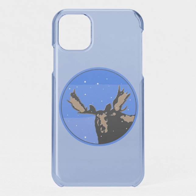 Moose in Winter  - Original Wildlife Art Uncommon iPhone Case (Back)