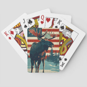 Moose Independence day 4th of july Poker Cards