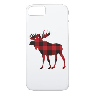 Moose iPhone Case Buffalo Plaid Christmas Moose