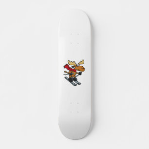 Moose is skating at winter choose back color skateboard