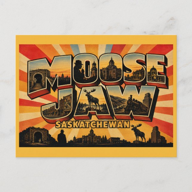 Moose Jaw Saskatchewan Tunnel City Postcard (Front)
