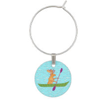 Moose Kayak Buddy Wine Charm