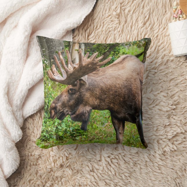 Moose | Kenai Peninsula, Alaska Throw Pillow (Blanket)