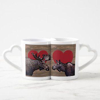 Moose Kiss Lovers Wedding Mug Set by ColoradoCreativity at Zazzle