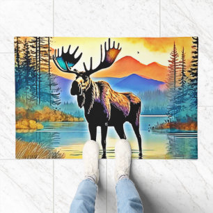 Moose Lake Sunset Majesty Doormat