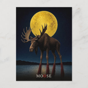 Moose Long Socks gothic Surreal Postcard