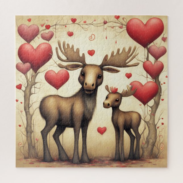 Moose Love 2 Jigsaw Puzzle (Vertical)