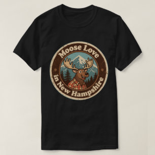 Moose Love_ New Hampshire Woodland Artwork T-Shirt