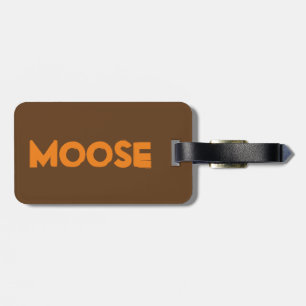 Moose Luggage Tag w/ leather strap