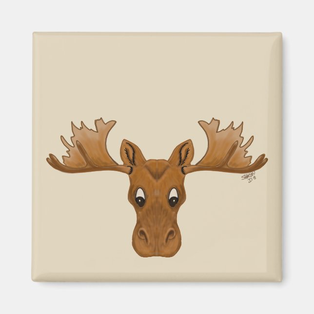 Moose magnet,  add your own saying magnet (Front)