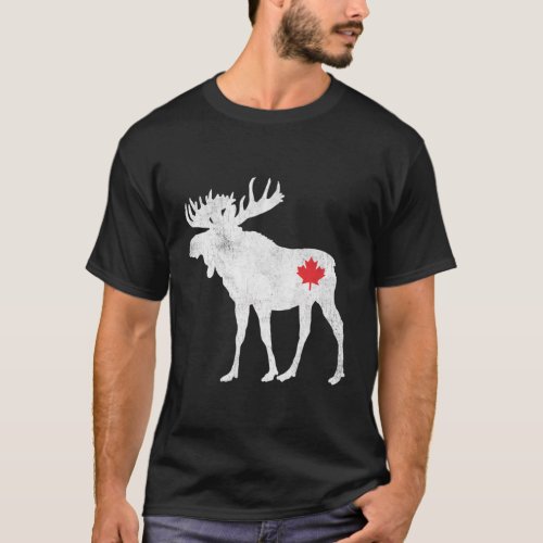 Moose Maple Leaf Canada T_Shirt