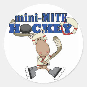 Moose Mini Mite Hockey Tshirts and Gifts Classic Round Sticker