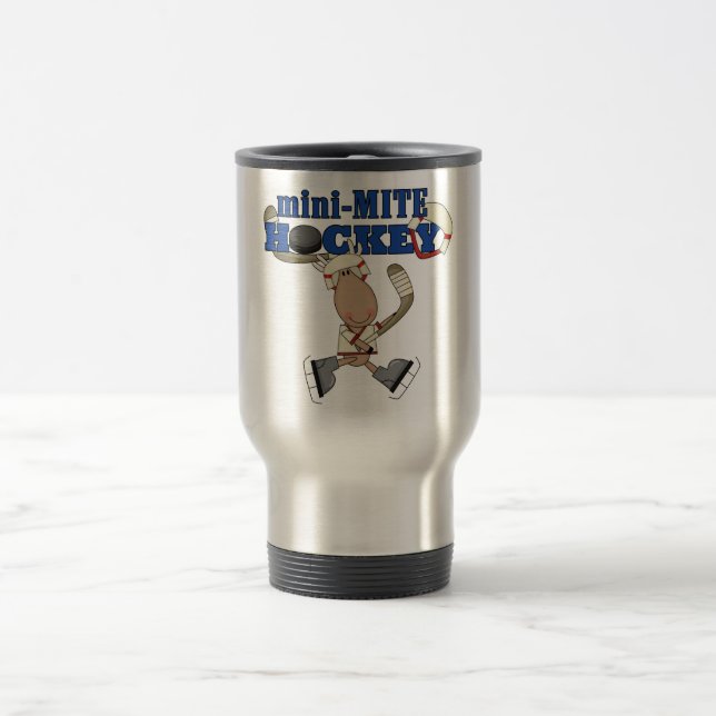 Moose Mini Mite Hockey Tshirts and Gifts Travel Mug (Center)