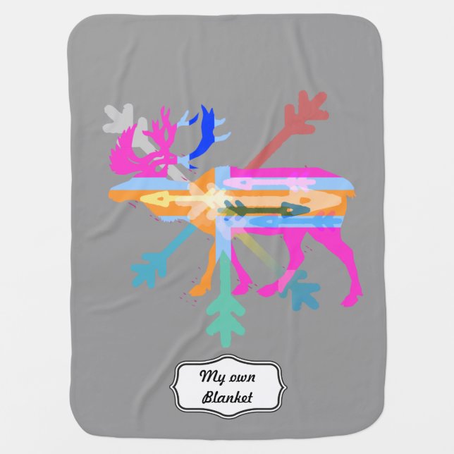 Moose modern swaddle blanket (Front)