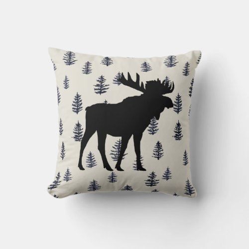 Moose Mountain Pine Tree Wilderness Throw Pillow