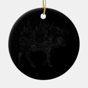 Moose Nature Alaska Hiking Fishing Camping Ceramic Ornament