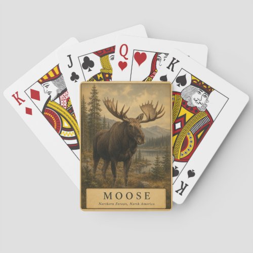 Moose Northern Forests VINTAGE Poker Cards