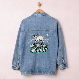 Moose on a Highway Denim Jacket