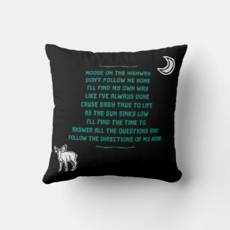Moose on a Highway Lyrics Pillow