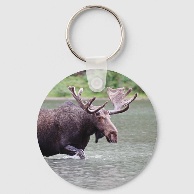 Moose on a Mission Keychain (Front)